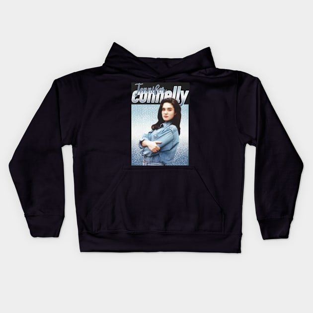 Jennifer Connelly // 80s Blue Vintage Aesthetic Style // T-Shirt Kids Hoodie by Almer